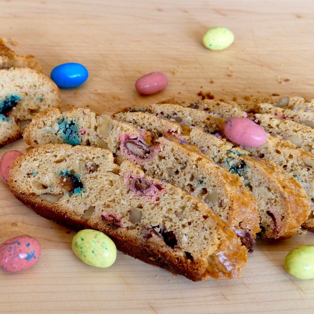 Robin Egg Biscotti on Maple Board