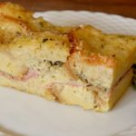 Ham and Gruyere Baked French Toast with Caramelized Onions