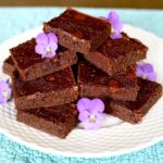 Double Chocolate Brownies on white plate