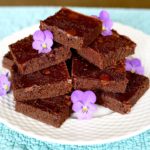 Double Chocolate Brownies on white plate